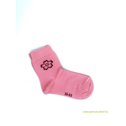 Gyerek zokni- rózsaszín virágos 31-32